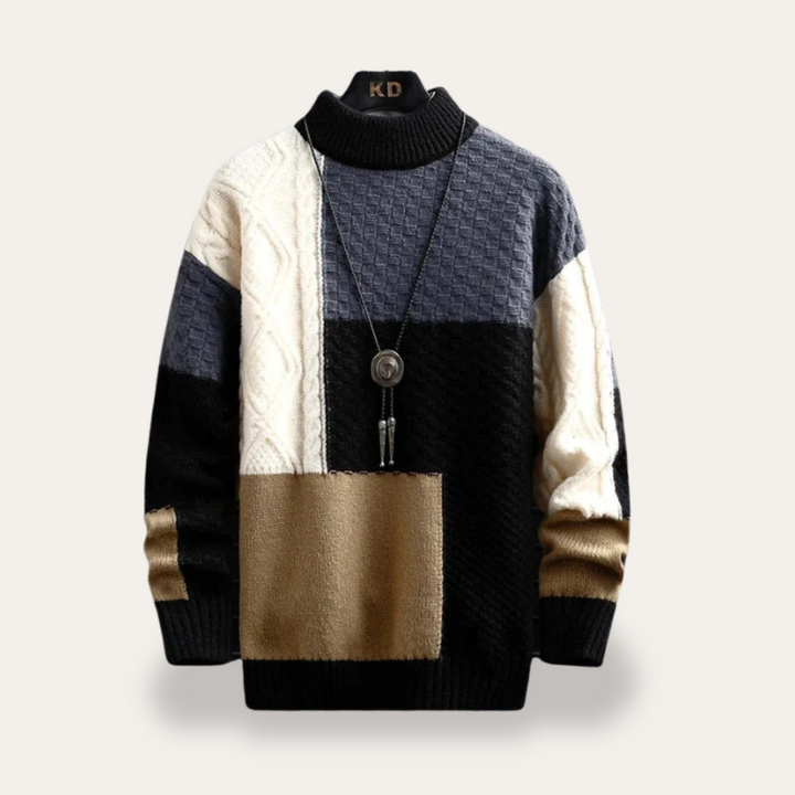 Strickpullover für Herren mit Zopfmuster | Vestea