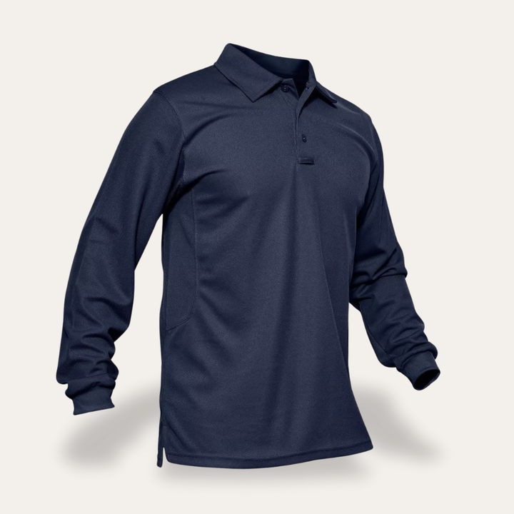 Herren Langarm Poloshirt atmungsaktiv mit Knopfleiste | Vestea