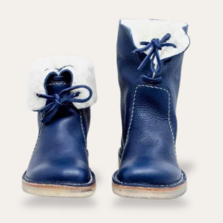 Herren Lederstiefel mit Kunstpelz | Vestea