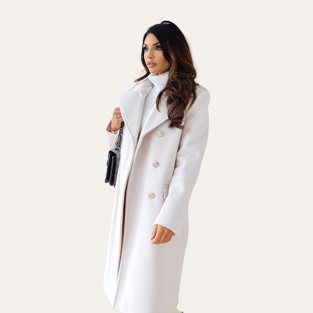 Damen Mantel Elegant Zweireiher Wintermode | Vestea