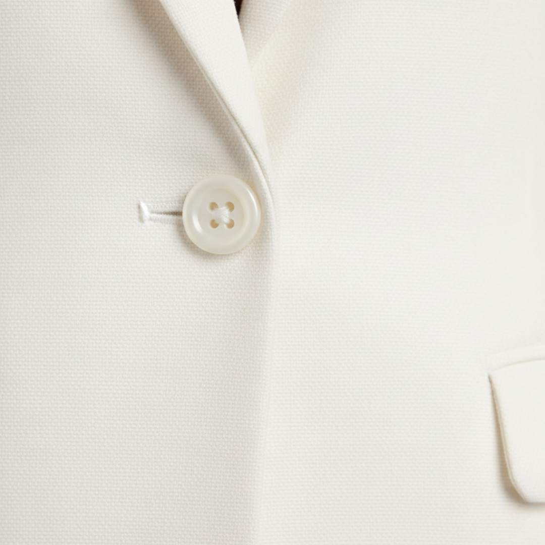 Damen Anzughose-Blazer Set Weiß Tailoring-Fabric | Vestea