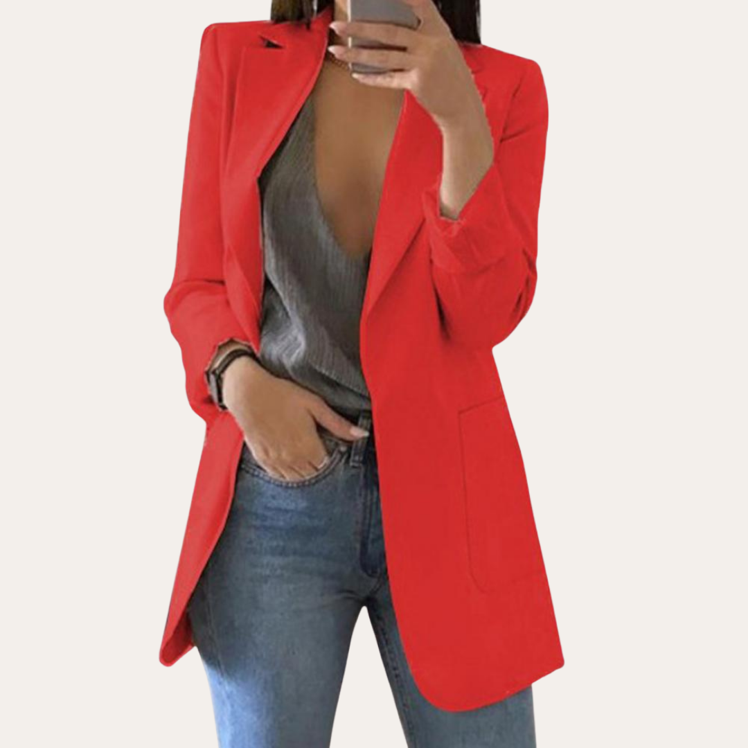 Damen Leinenmix Blazer Langarm Modern | Vestea