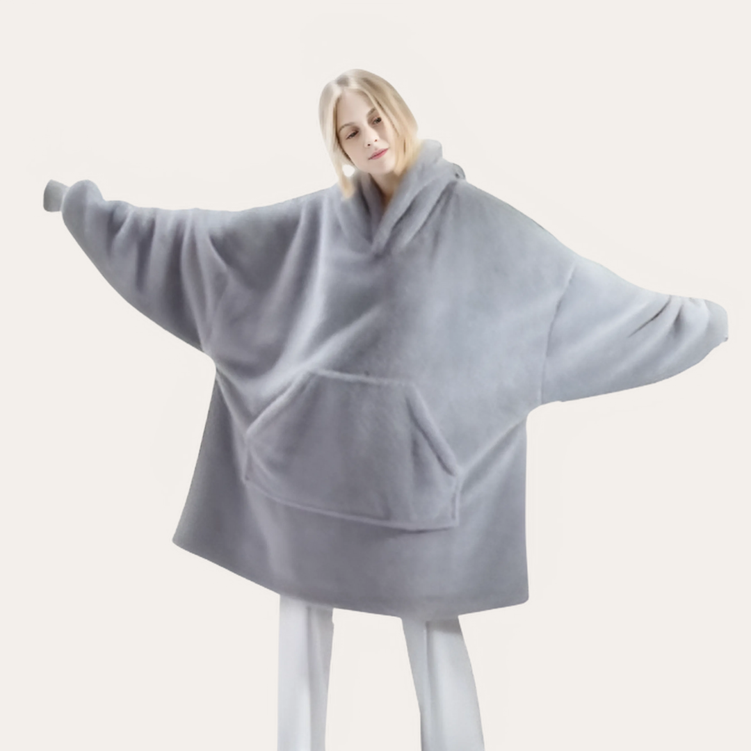 Damen Oversize Hoodie Fleece Kapuzenpullover | Vestea