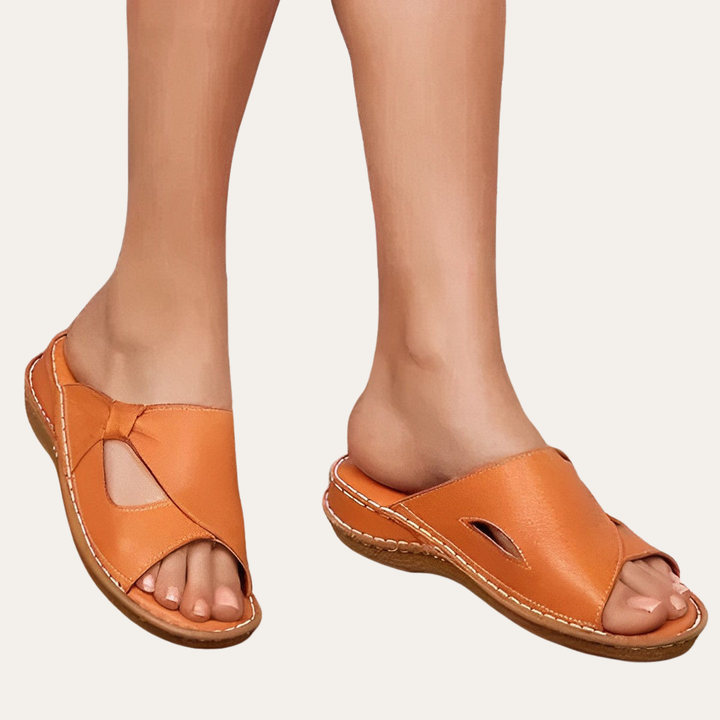 Damen Orthopedico Sandalen aus Kunstleder Sommer Schlupfschuhe | Vestea
