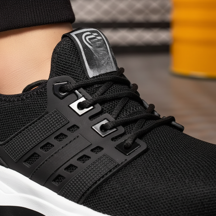 Sneakers Herren Mesh mit Weiß-Schwarzer Sohle | Vestea