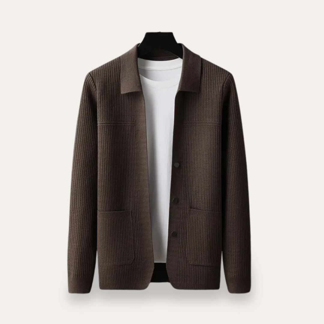 Herren Strickjacke mit Knöpfen Cardigan Übergangsjacke | Vestea