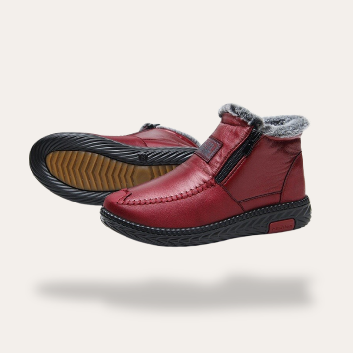 Damen Winterstiefeletten Leder orthopädisch bequem Reißverschluss | Vestea