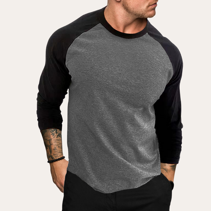 Herren Langarm Raglan T-Shirt Sport Freizeit | Vestea