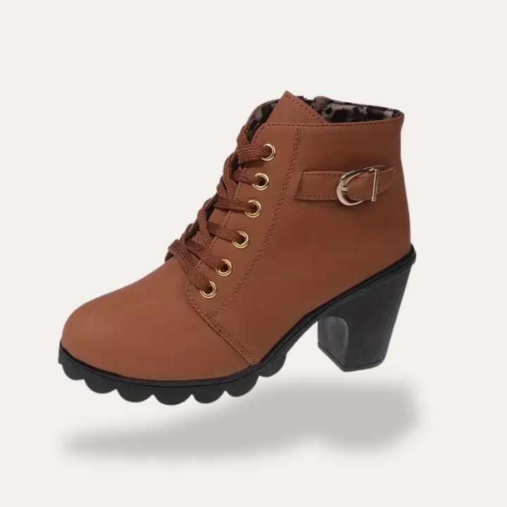 Damen Stiefeletten Schnürung Absatz Orthopädisch | Vestea