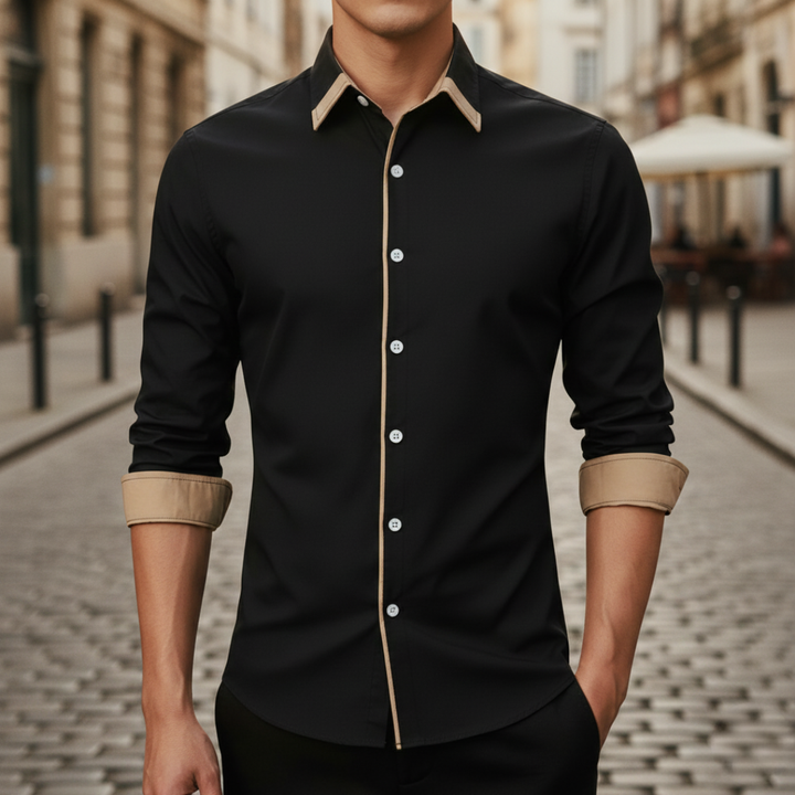 Men's Slim-Fit Short-Sleeve Shirt Polyester | Vestea