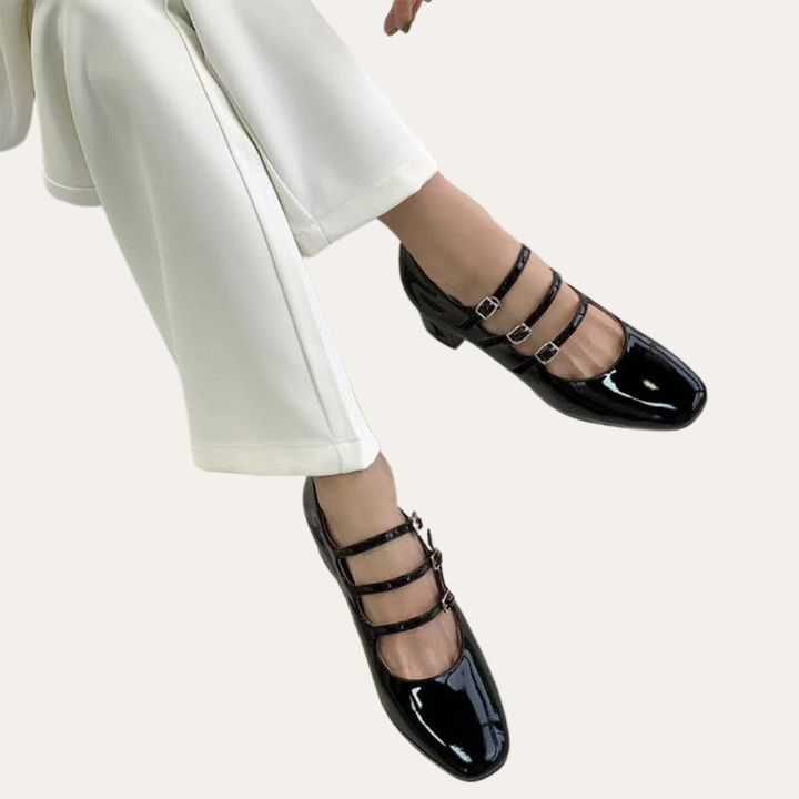 Orthopädische Mary Jane Schnürschuhe mit Blockabsatz für Damen | Vestea