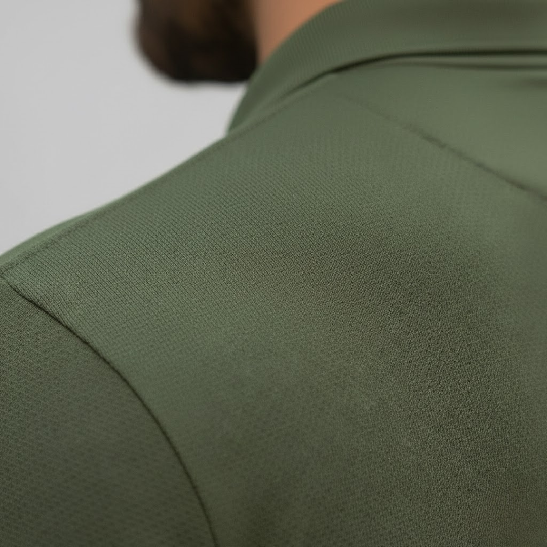 Men Long Sleeve Polo Shirt Polyester Cotton Stretch Autumn Wear