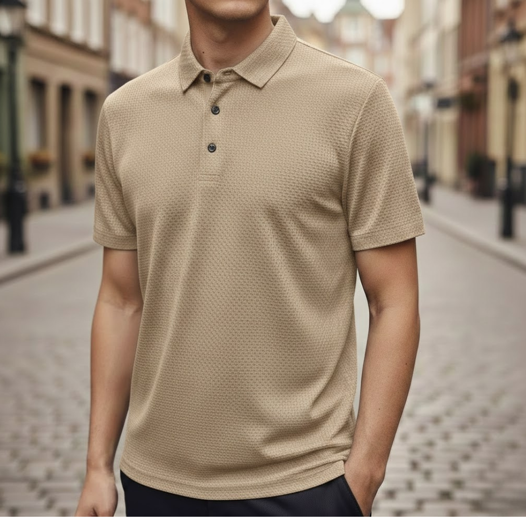 Camiseta de hombre tipo polo, manga corta, con cuello, para verano