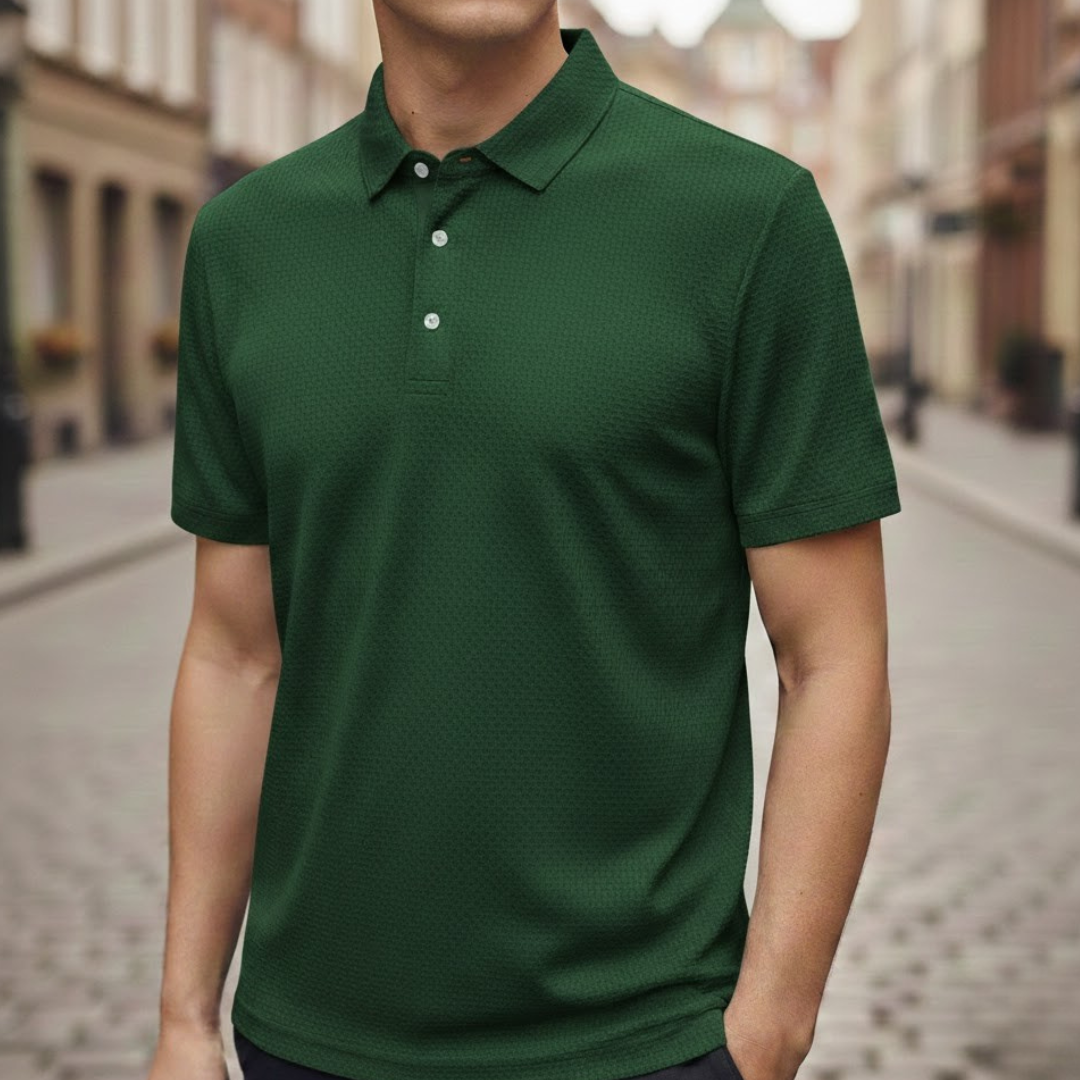 Camiseta de hombre tipo polo, manga corta, con cuello, para verano