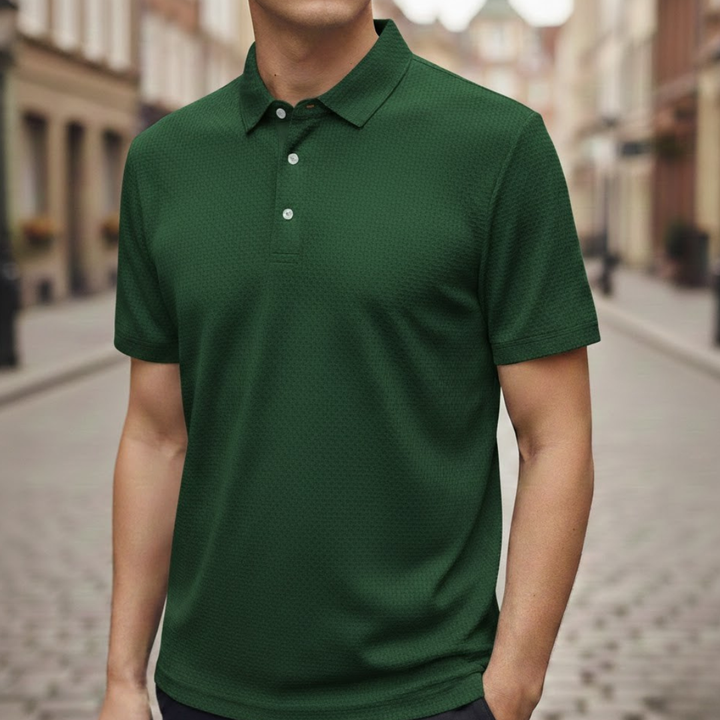 Camiseta de hombre tipo polo, manga corta, con cuello, para verano