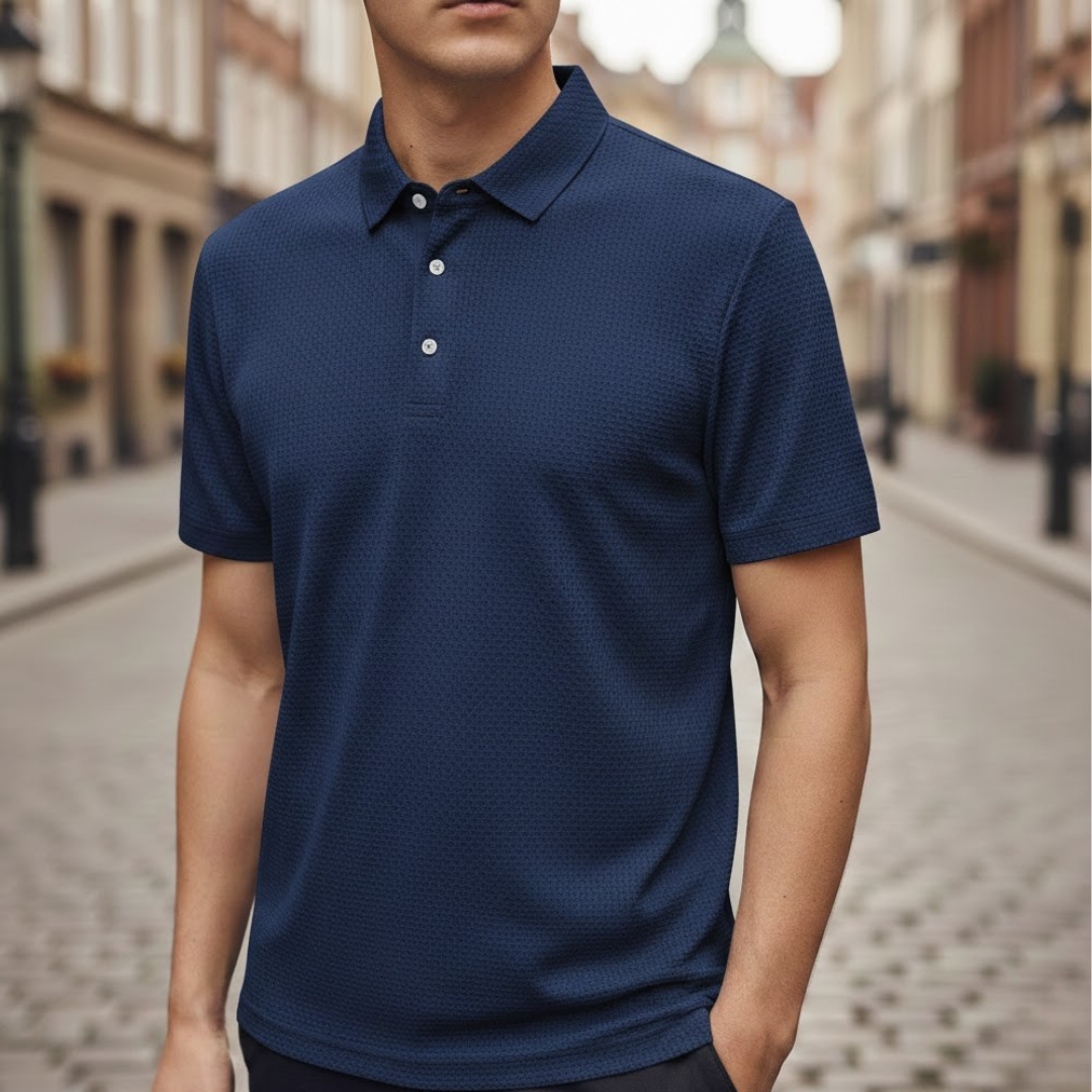 Camiseta de hombre tipo polo, manga corta, con cuello, para verano