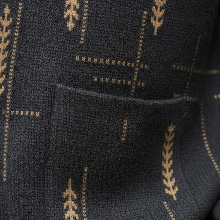 Cardigan tricoté pour homme motif traditionnel automne hiver