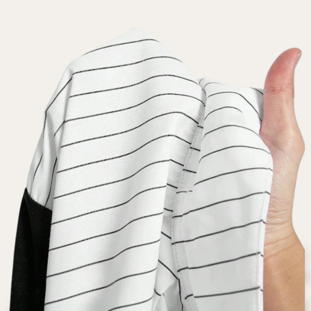 Damen Bluse mit Streifen und Puffärmeln | Vestea