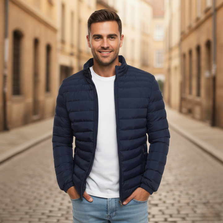 Gesteppte Herren-Winterjacke mit Fleecefutter, modische Outdoorjacke | Vestea