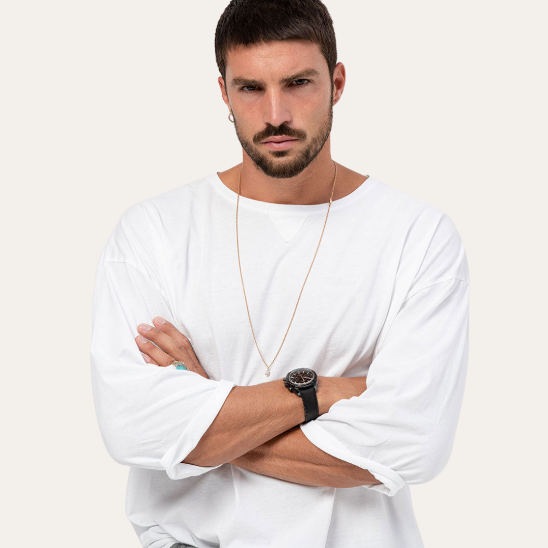 Herren Oversize Baumwoll Longsleeve Basic | Vestea