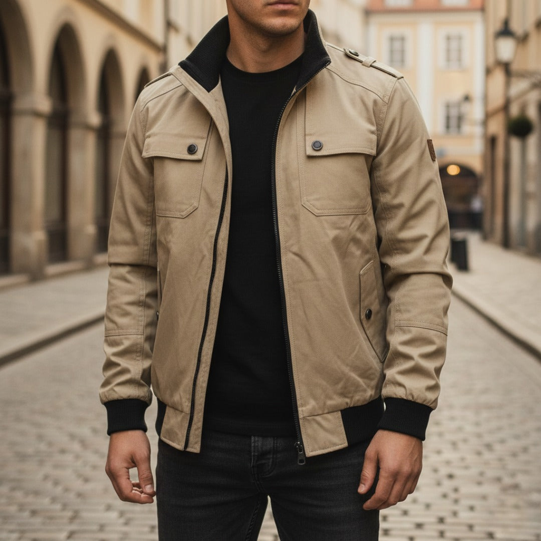 Herren Bomberjacke mit Reißverschluss winddicht lässig | Vestea