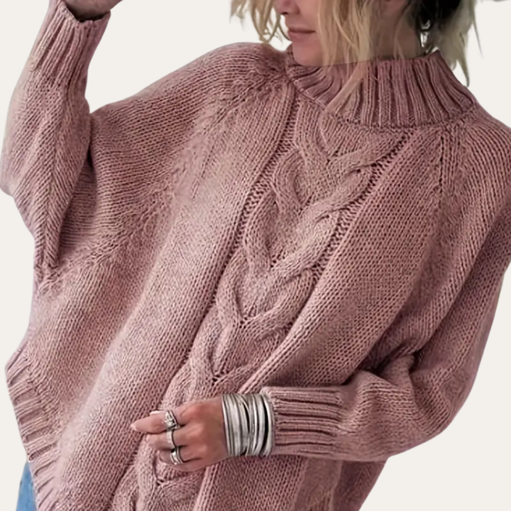 Strickpullover mit Zopfmuster für Damen | Vestea