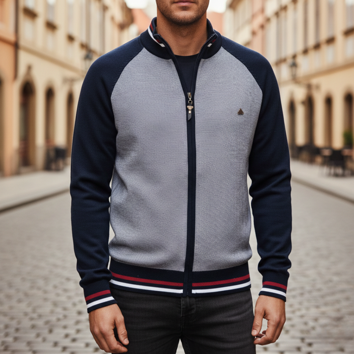 Herren Zip-Jacke mit Raglanärmeln, sportlich | Vestea
