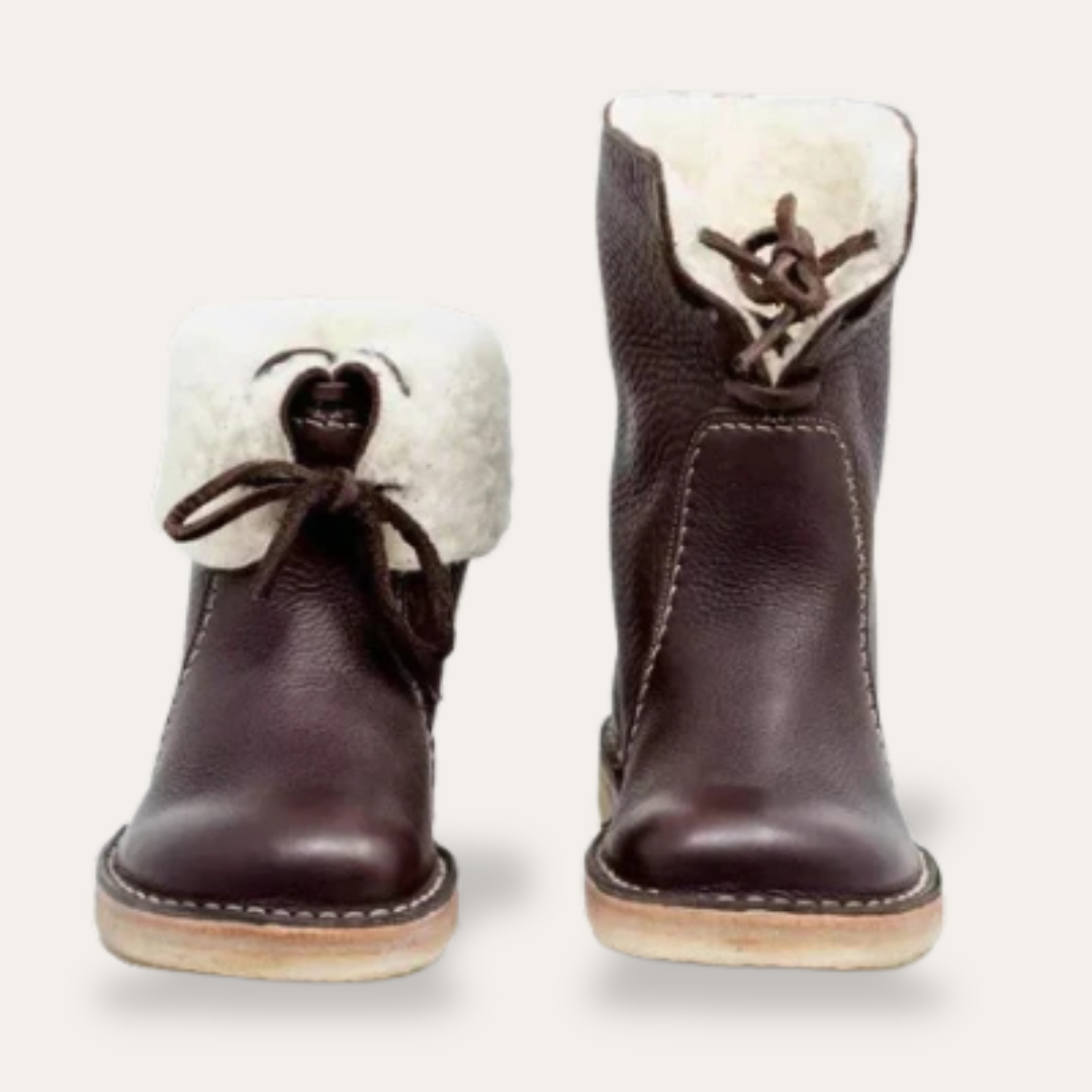 Herren Lederstiefel mit Kunstpelz | Vestea