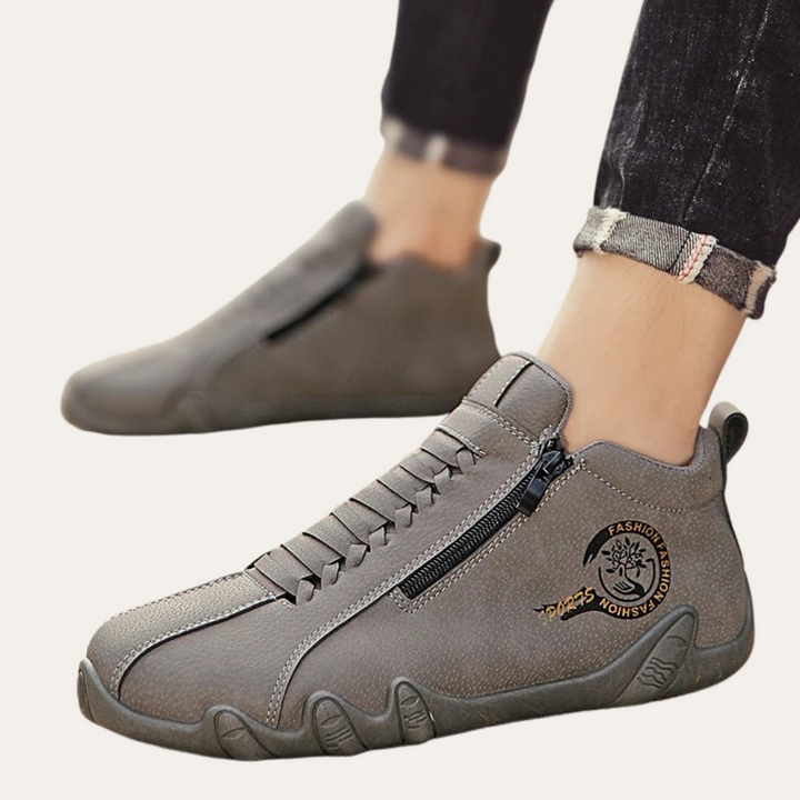Leder Freizeit Sneakers mit Reißverschluss für Herren | Vestea