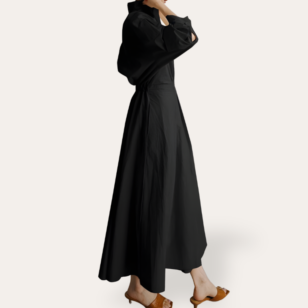 Vestea | Damen Langarm Hemdkleid