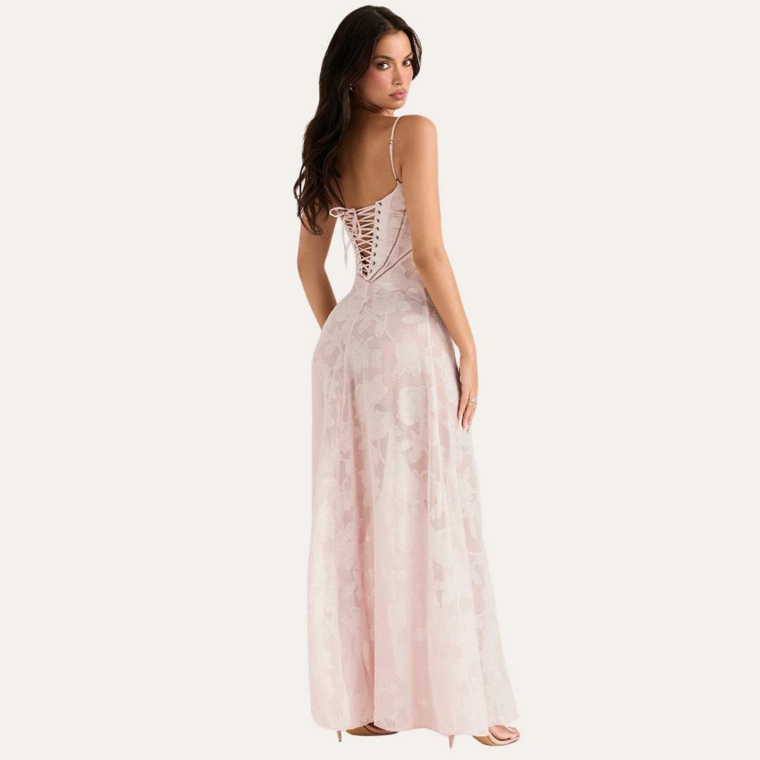 Damen Maxi Trägerkleid Chiffon Elegant | Vestea