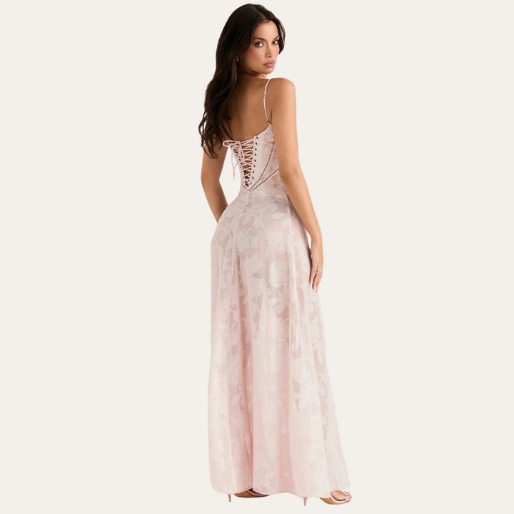 Damen Maxi Trägerkleid Chiffon Elegant | Vestea