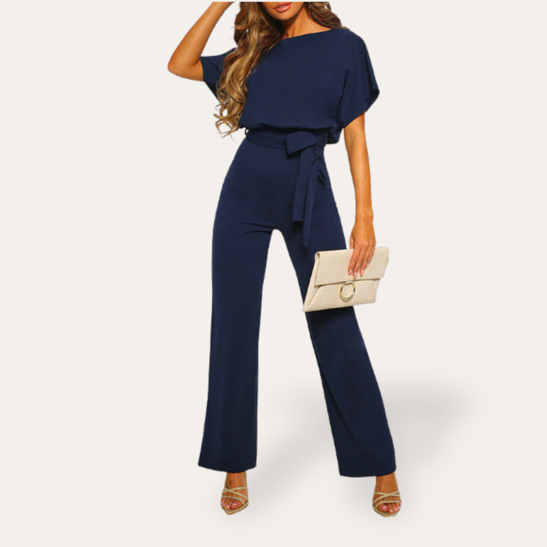 Damen Jumpsuit Elegant mit Gürtel aus Viskose | Vestea