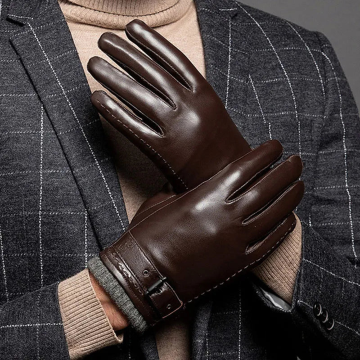 Herren Lederhandschuhe mit Riegel | Vestea