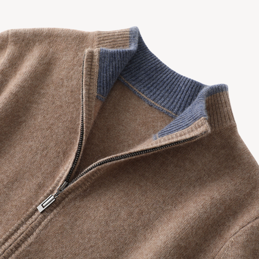 Herren Cashmere Reißverschluss Cardigan | Vestea
