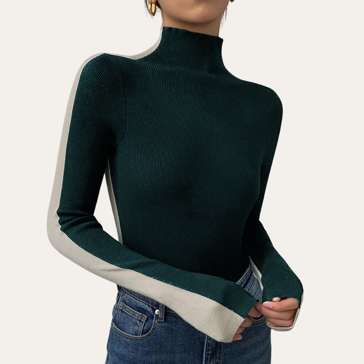 Damen Rollkragenpullover Langarm Strickfigurbetont | Vestea