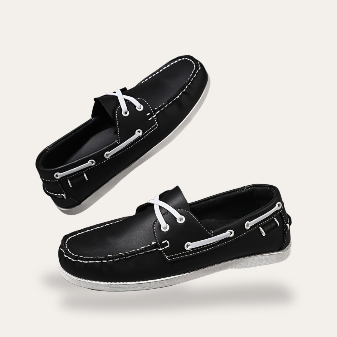 Herren Orthopädische Mokassins Leder Segelschuhe | Vestea