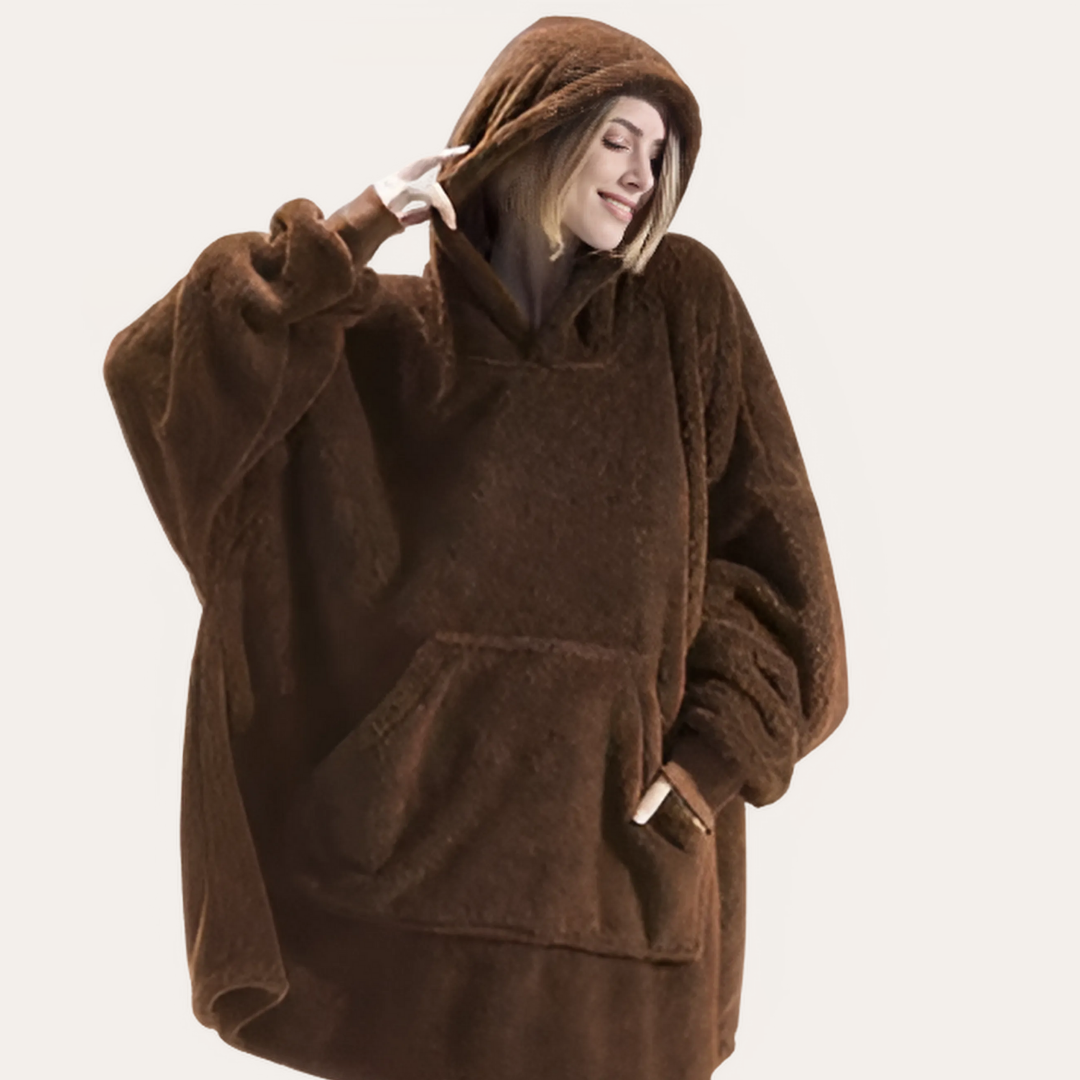 Damen Oversize Hoodie Fleece Kapuzenpullover | Vestea