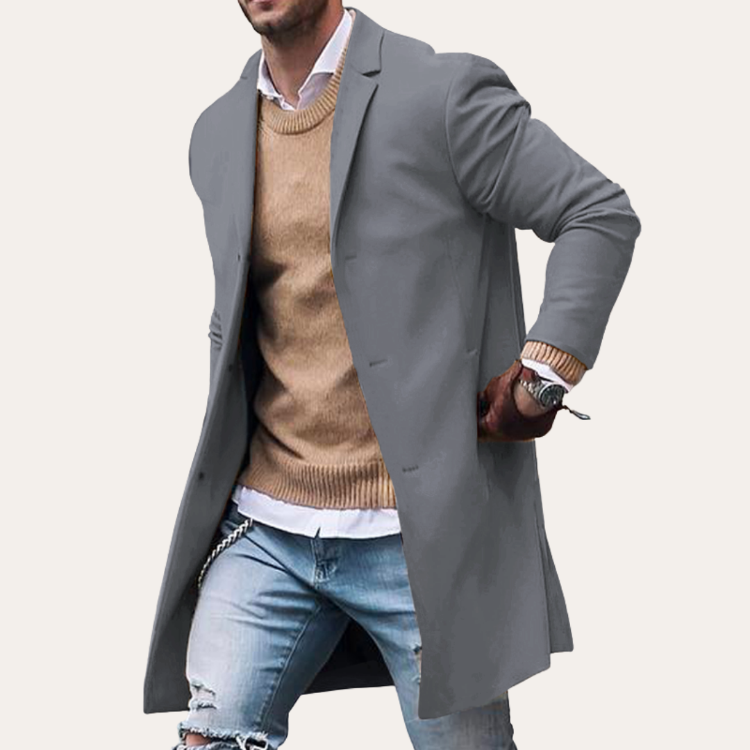 Herren Mantel mit Knopfleiste | Vestea