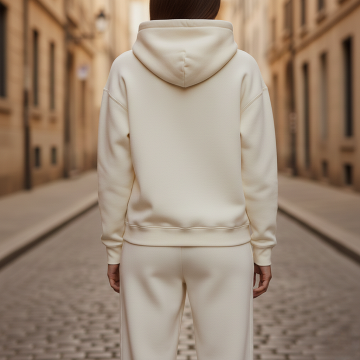Conjunto de descanso Sudadera con capucha Pantalones de pierna recta Ajuste holgado para mujer