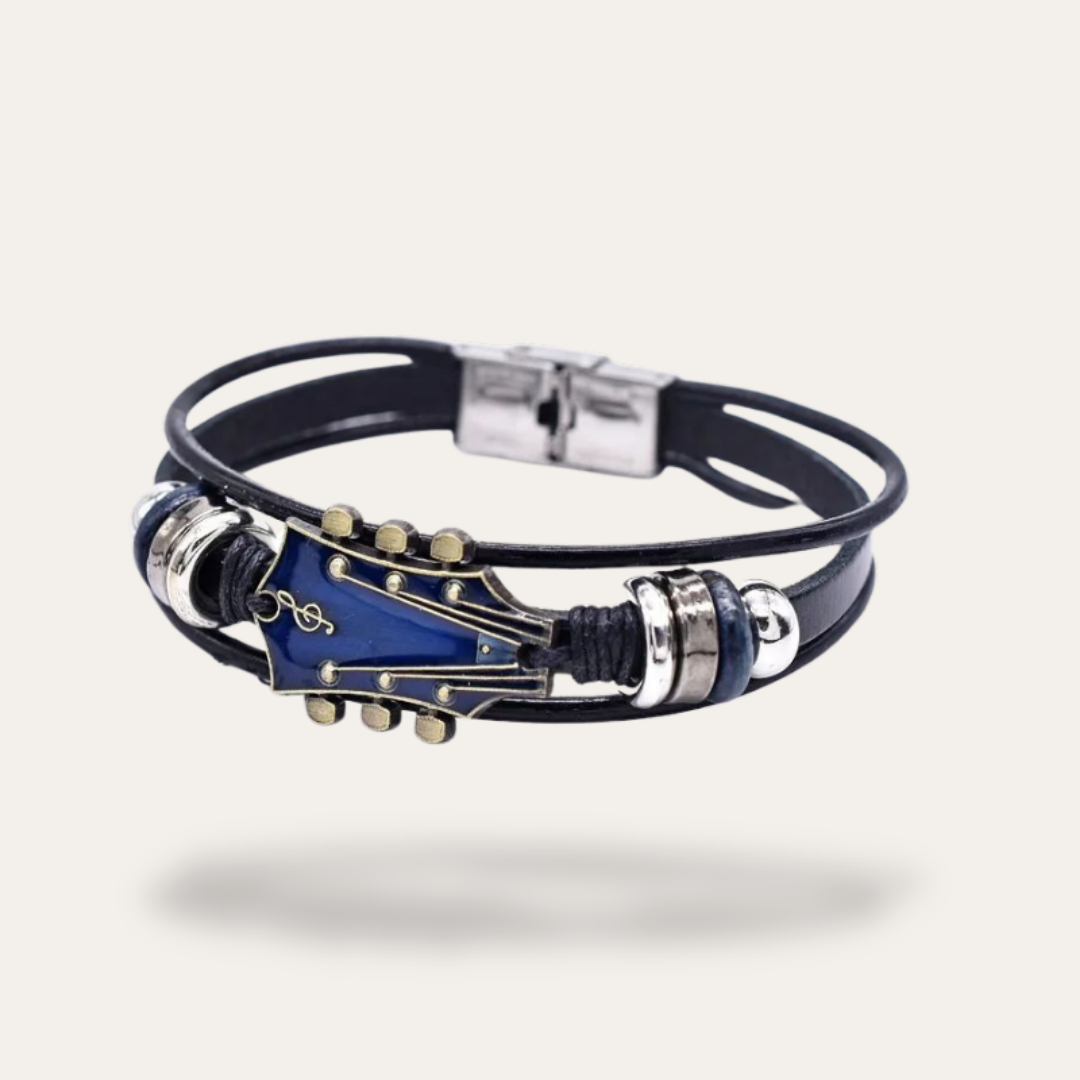 Lederarmband mit Gitarrenanhänger Schmuck | Vestea