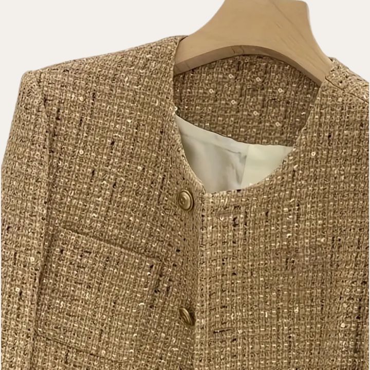 Eleganter Button-Down Tweed Blazer für Damen | Vestea