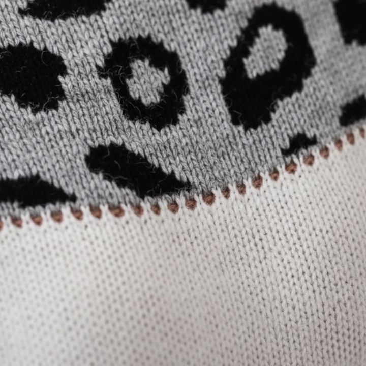 Damenpullover Leopardenmuster Mischgewebe | Vestea