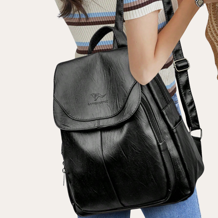 Vintage Damen Rucksack Kunstleder Diebstahlsicher City Daypack | Vestea