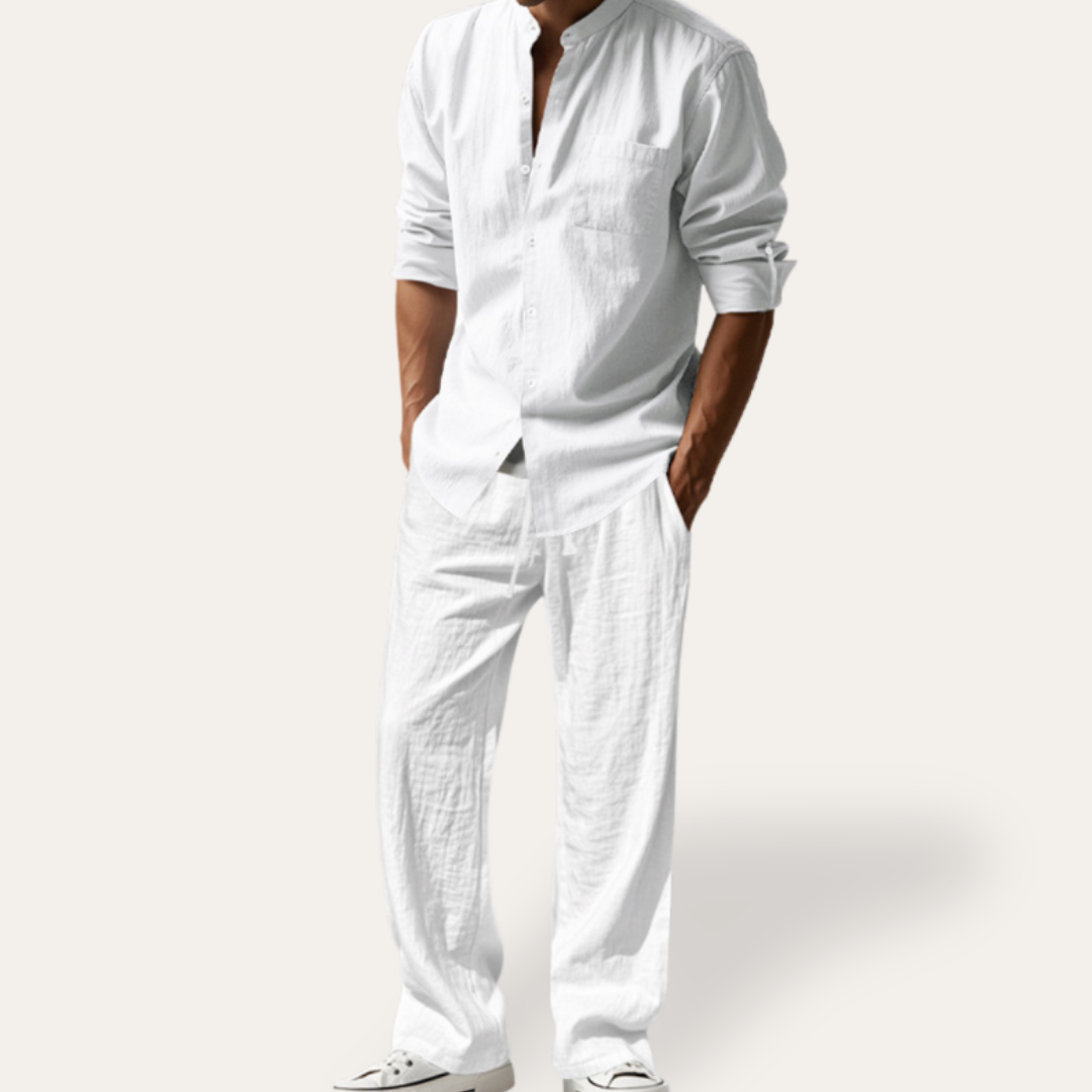 Herren Leinen Set, Atmungsaktives Hemd und Hose | Vestea