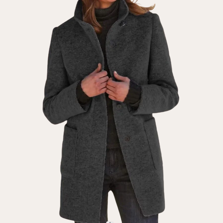 Damen Wollmantel mit Knöpfen Wintermode | Vestea