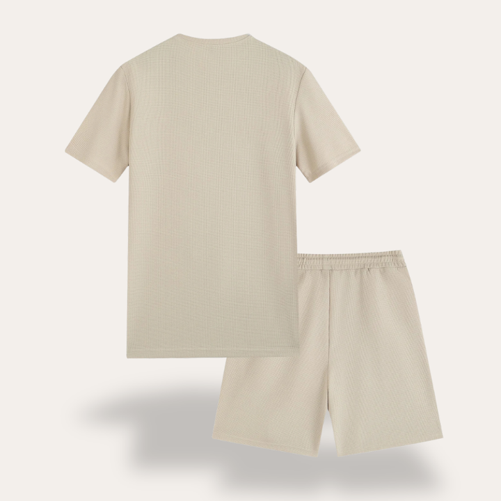 Freizeit Set für Herren T-Shirt und Shorts Set aus leichtem Material mit verstellbarem Bund | Vestea