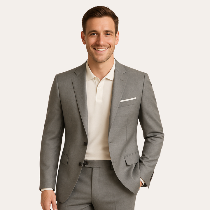 Herren Slim Fit Anzug aus Wollmischung mit Sakko und Hose | Vestea