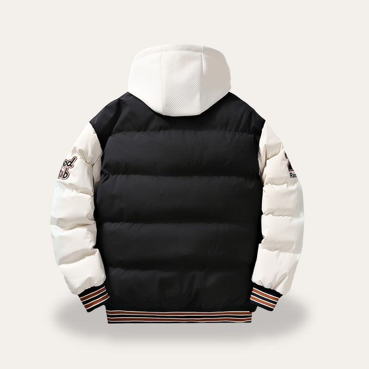 Herren Varsity Pufferjacke mit Kapuze | Vestea