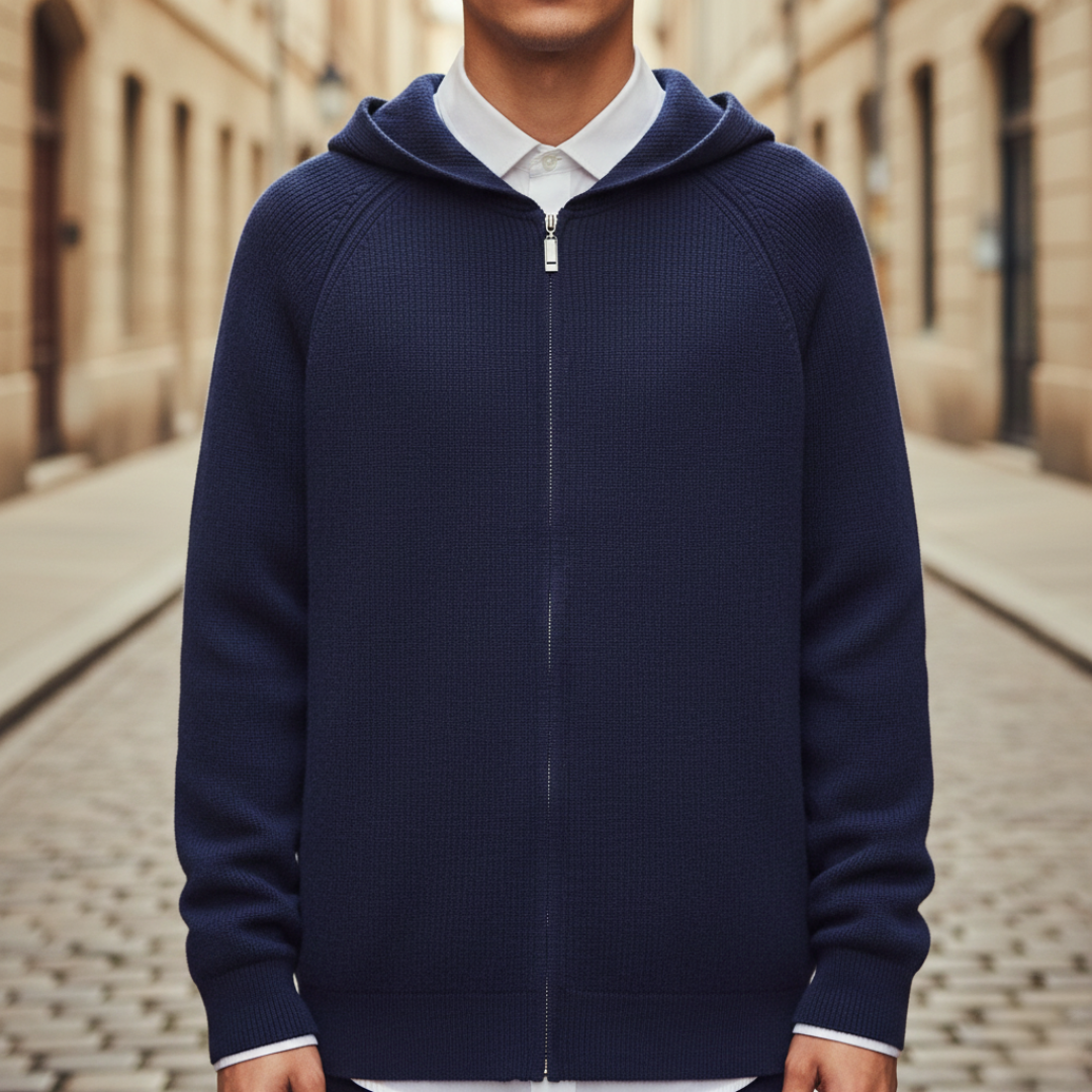 Herren Strick-Hoodie Zip Kapuzenjacke | Vestea